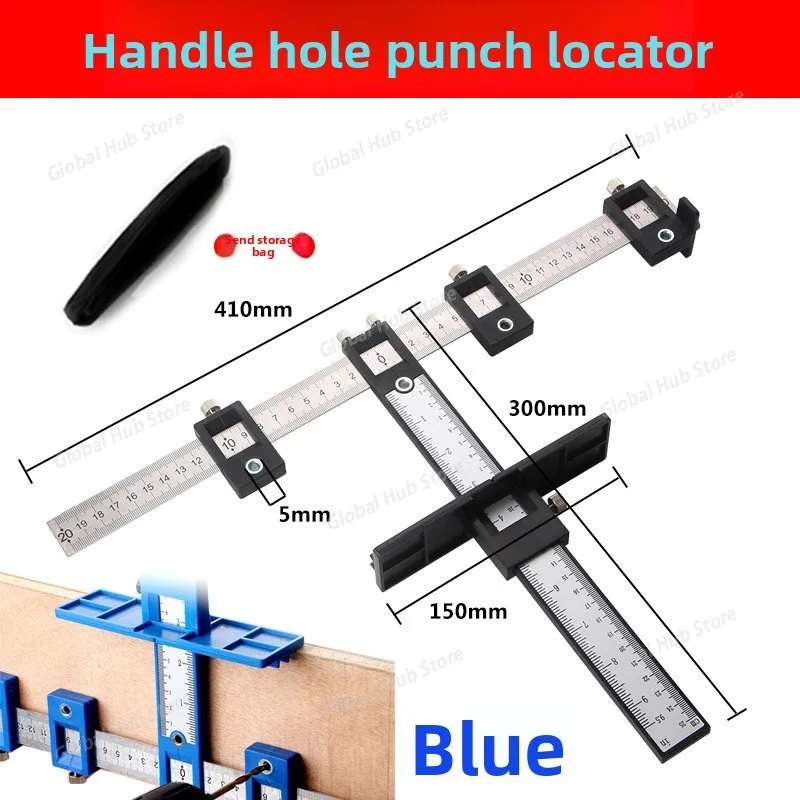 Woodworking Drill Punch Locator Drill Guide,Wood Drilling Dowelling Guide for Installation of Handles Knobs Hole Positioner
