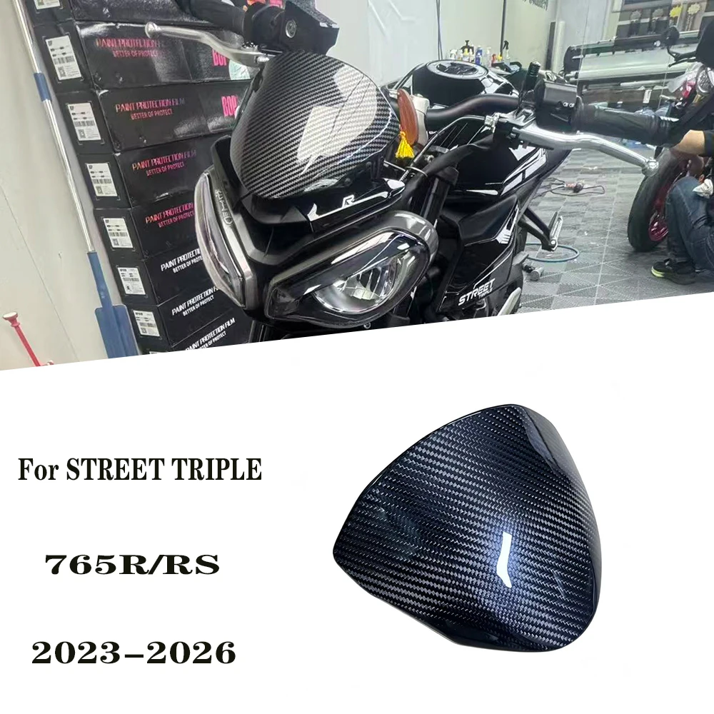 

765R 765RS Carbon fiber Windscreen Windshield Wind Deflector Fairing Cover For Triumph Street Triple 765 R/RS 2023-2026