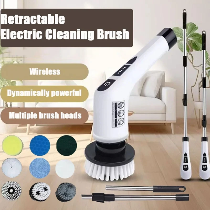 

Multifunctional 9 in 1 Cordless Electric Cleaning Brush RetractableJAS