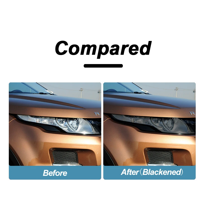 2 Pcs Car Headlight Protective Film Smoked Black Tint Wrap Vinyl Transparent TPU Sticker For Range Rover Evoque L538 2012-2018