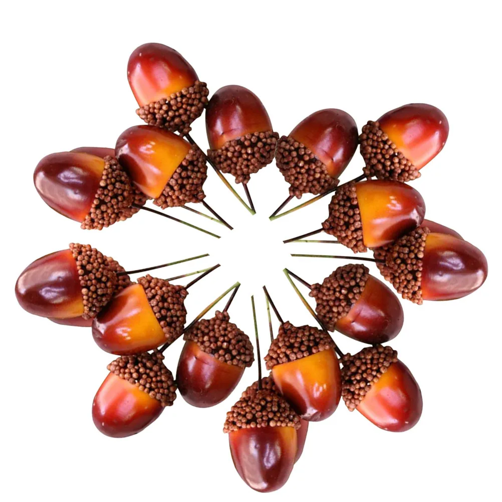 

50Pcs Artificial Acorn Ornament Realistic Festive Christmas Birthday Party Holiday Home Garden Decoration Fake Acorns Decor