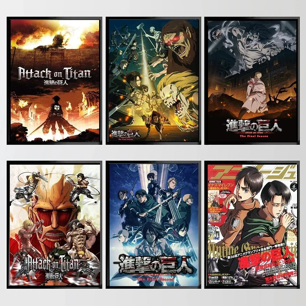 Póster de ataque a los Titanes, pintura en lienzo de dibujos animados japoneses, cuadro de pared, arte nórdico moderno para sala de estar, Bar, decoración del hogar, arte de pared