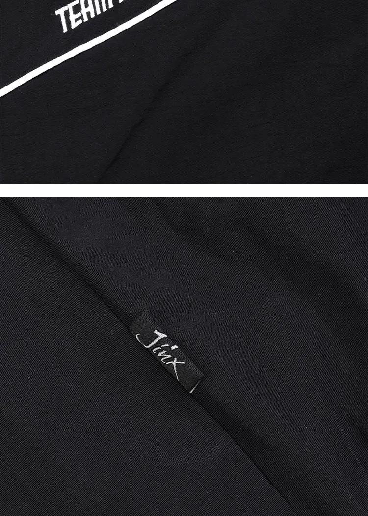 Jinx Team Schwarze Jacke Unisex Windjacke Sportmantel Männer Frauen Lose Track Activewear Langarm Top Stickerei Y2k Outer – Detail 6