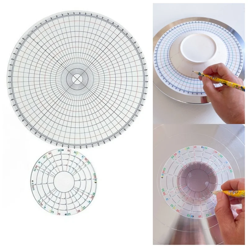 12/26cm Pottery Round Divider Circular Equal Parts Card Divider Ruler DIY Ceramic Underglaze Painted Auxiliary Pad Painting Tool