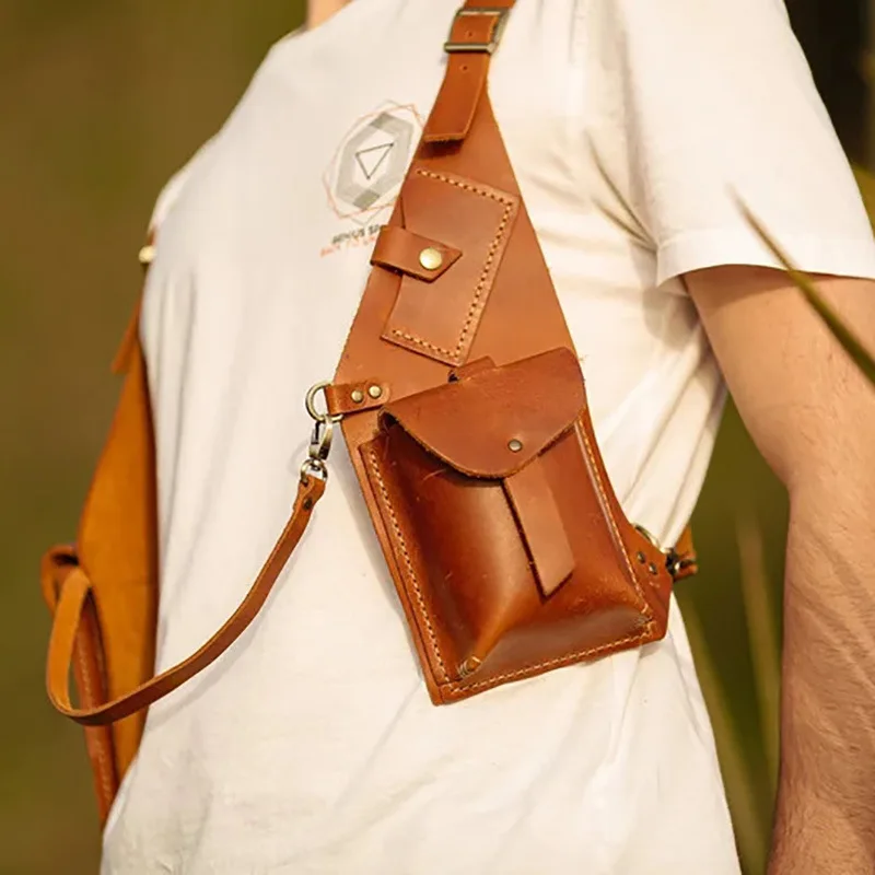 جديد في الهواء الطلق القرون الوسطى Steampunk الأوروبي خمر بو حقيبة كتف جلدية مع حزام كروسبودي الدعائم الطرف #4