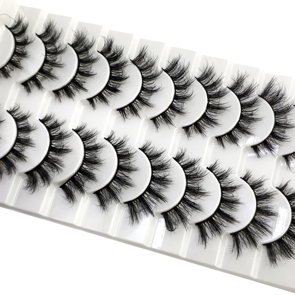 NEU 10 Paar Katzenaugen-Wimpern, flauschige künstliche Nerzwimpern, 8D-Wimpernpackung, dramatische lange, dicke Volumenwimpern, falsche Wimpern – Detail 26