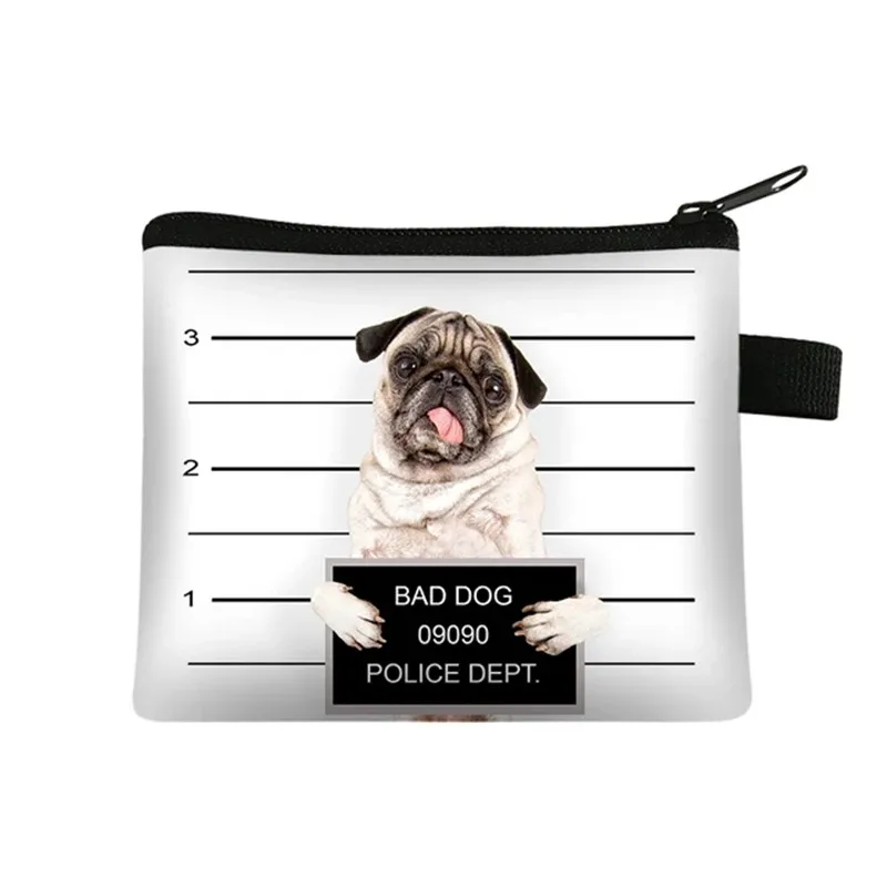 

Funny Bad Dog Coin Purses Cute Bulldog Wallet Ladies 3D Printing Animal Change Fashion Cute Small Zipper Bag for Women Coin Bag