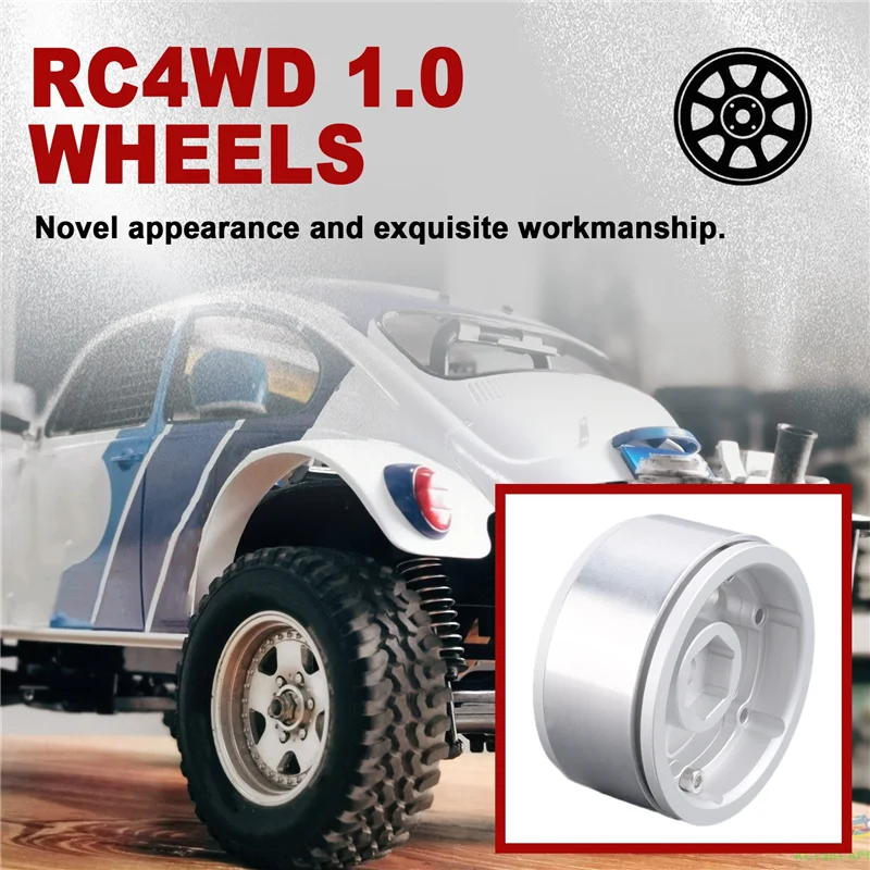 

N03R-4PCS 1.55 Metal Beadlock Wheel Rims Hub For 1/10 RC Crawler Car RC4WD D90 TF2 MST Jimny Tamiya CC01 LC70 Axial 90069