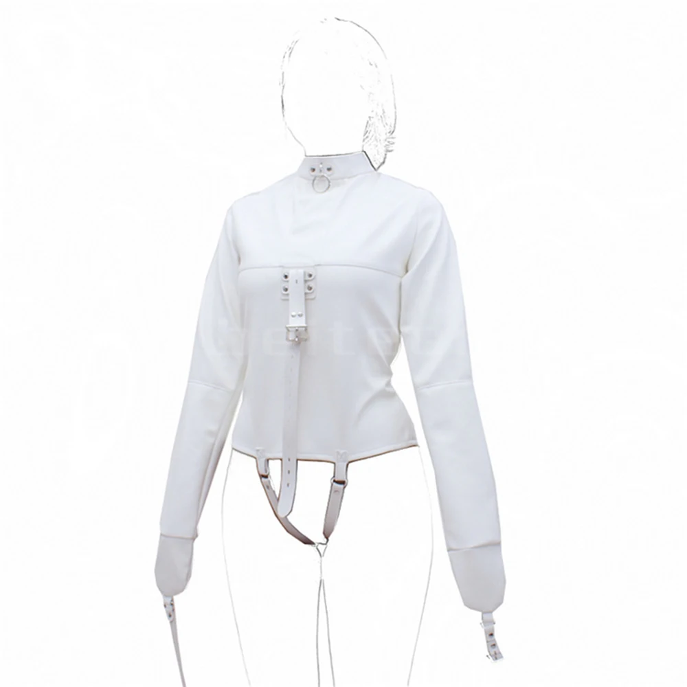 Female Sofe Leather Adjustable Binder Bondage Straitjacket Binding Slave Lockable Coat For Women Erotic Cosplay Adult Sex Toy - Image 5