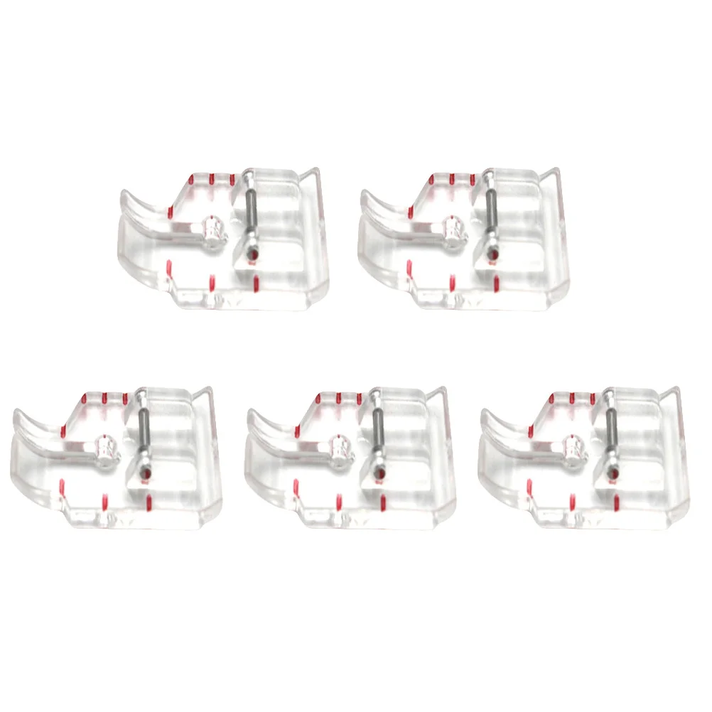 5 قطعة أقدام ضغط اللحف البلاستيك الشفاف أجزاء ماكينة الخياطة استبدال سهلة التركيب لآلات الخياطة الصناعية الصغيرة #2