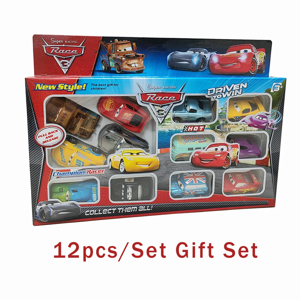 

Лидер продаж, автомобили Pixar, молния Макквин Джексон Storm Mater, модель из ПВХ, игрушка-автомобиль для детей, подарок на день рождения, 12 шт./компл.