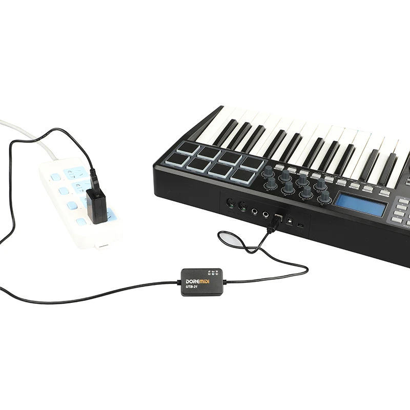 DOREMiDi USB MIDI na bezprzewodowy Adapter MIDI Bluetooth bezprzewodowy kabel MIDI USB ze wskaźnikiem dla urządzenia MIDI