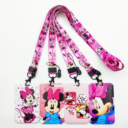 New Arrival Disney Lanyard ID Badge Holder Minnie Credit Card Case Neck Strap Ladies Door Card Holder  Credentials Accessories