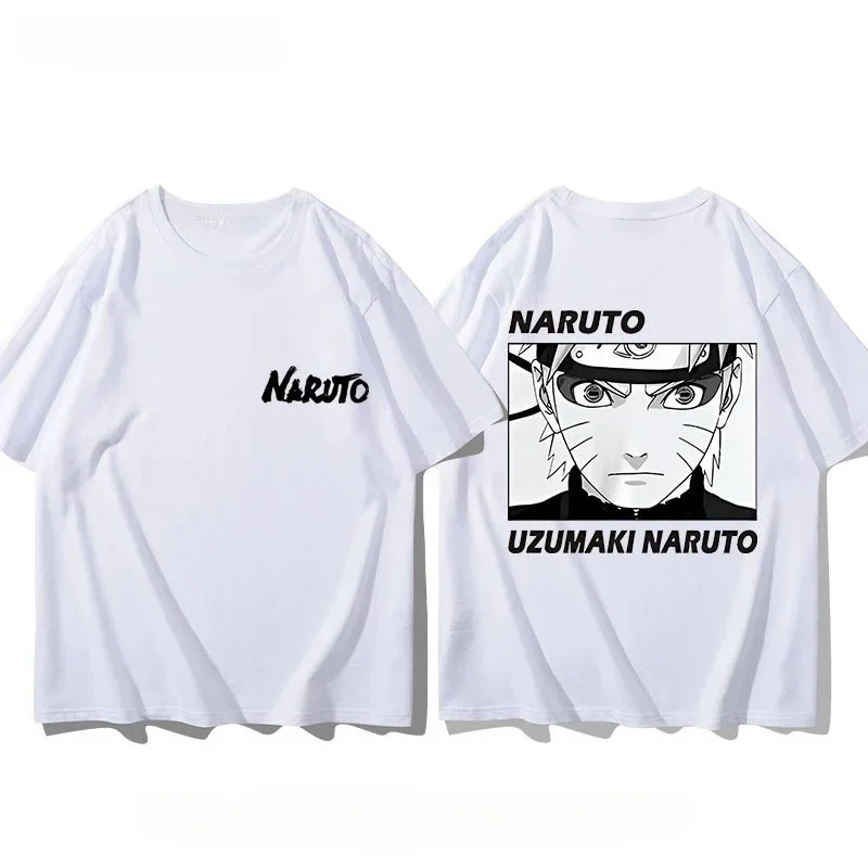 Naruto Front Back Print Anime Kids Boys Girls T‑Shirt Casual Short Sleeve Tee Children Summer Daily Wear Tops
