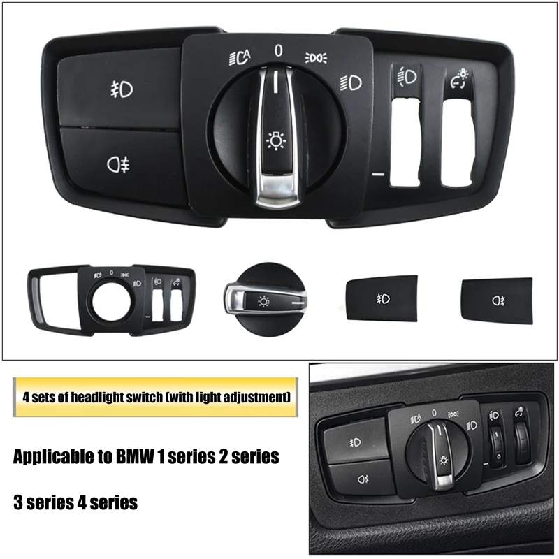 Center Console Switch Control Panel Cover With Light Adjustment For -BMW 1 Series 2 Series 3 Series 4 Series