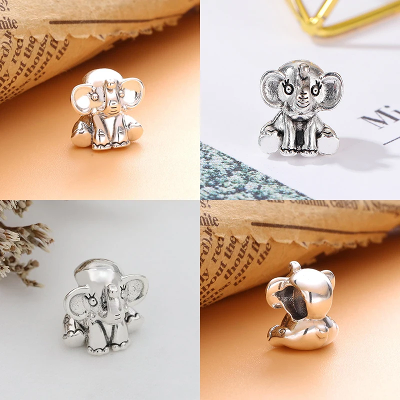 Disney Charms Bracelet Women Anime Hot Air Balloon Dumbo Dangle Girls DIY Cartoon Little Flying Elephant Beads for Bijoux Making