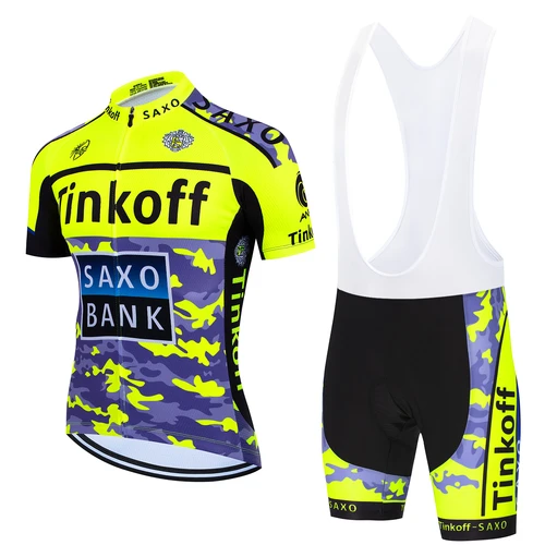 Imagen 2 del producto 2024Tinkoff saxo bank conjunto de Jersey de ciclismo camisa de ciclismo transpirable ropa de ciclismo de verano ropa de montar en bicicleta de montaña triatlón