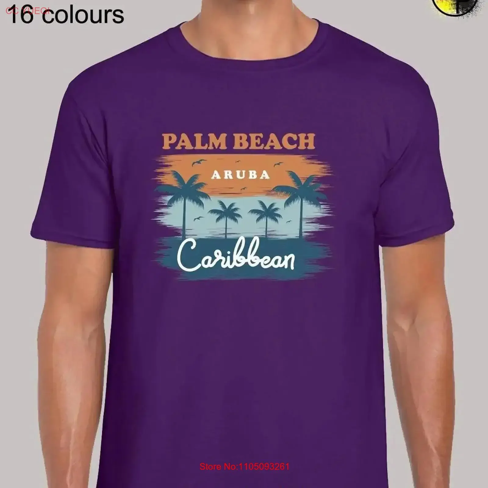 Palm Beach Aruba Caribbean мужская футболка унисекс забавная шутка новинка крутой логотип летняя повседневная мода дизайн топ праздник винтаж