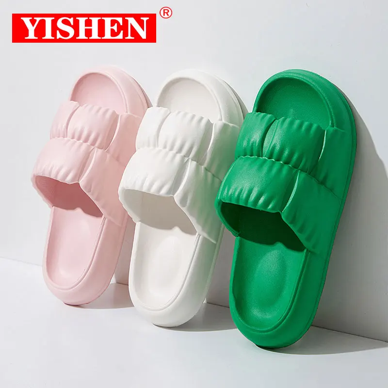 

YISHEN Slippers Women Home Shoes Thick Platform Summer Beach Flip Flops Soft Flat Shoes Non-slip Slides Sandal Zapatillas Mujer