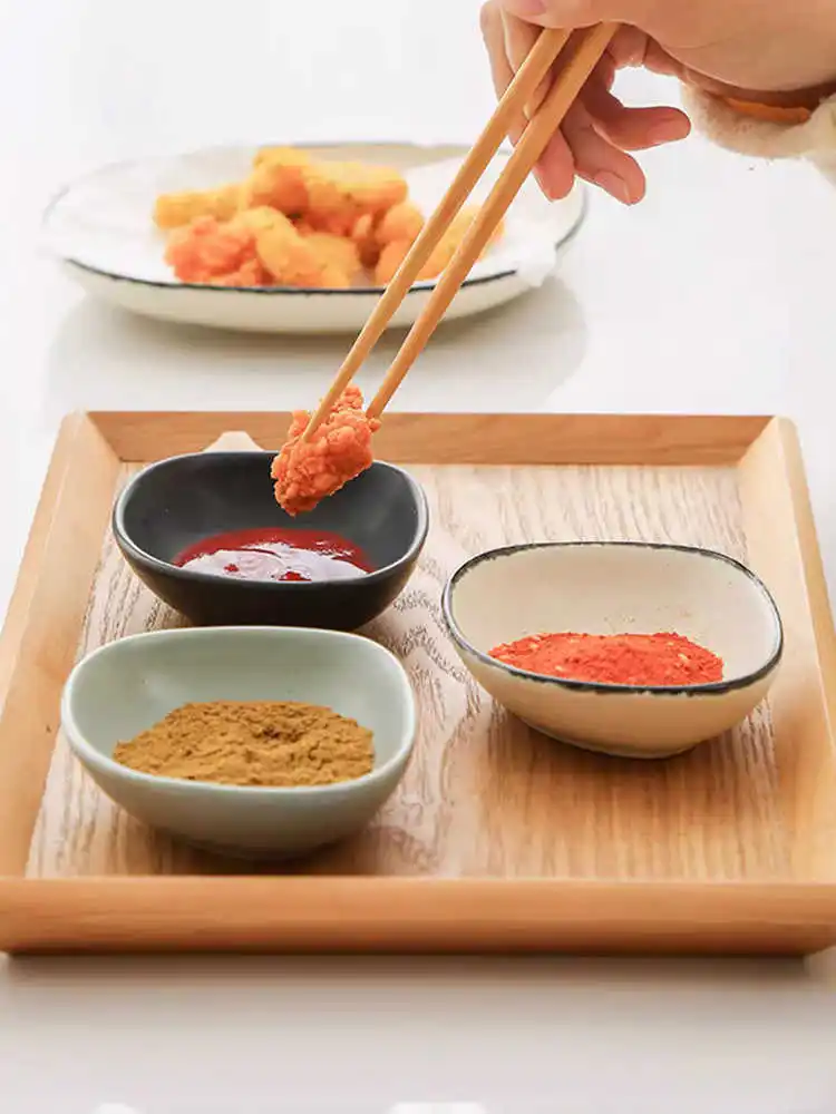 Platillo de cerámica Irregular creativo, plato de inmersión para el hogar, plato para salsa y aperitivos, platos para aperitivos de Sushi, vajilla de cocina
