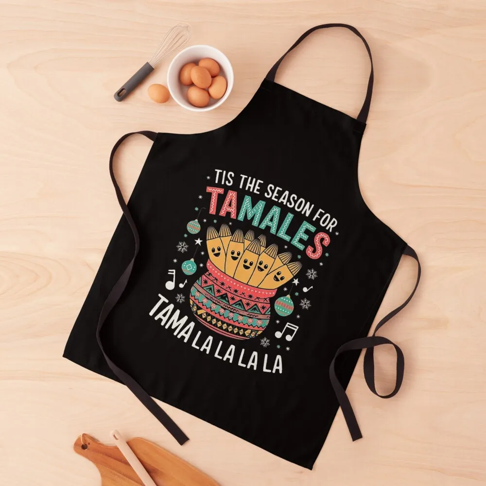 

Festive Tamales Design - Cute Holiday Tamales in Pot with Seasonal Cheer Apron with pockets professional hairdresser Kids Apron