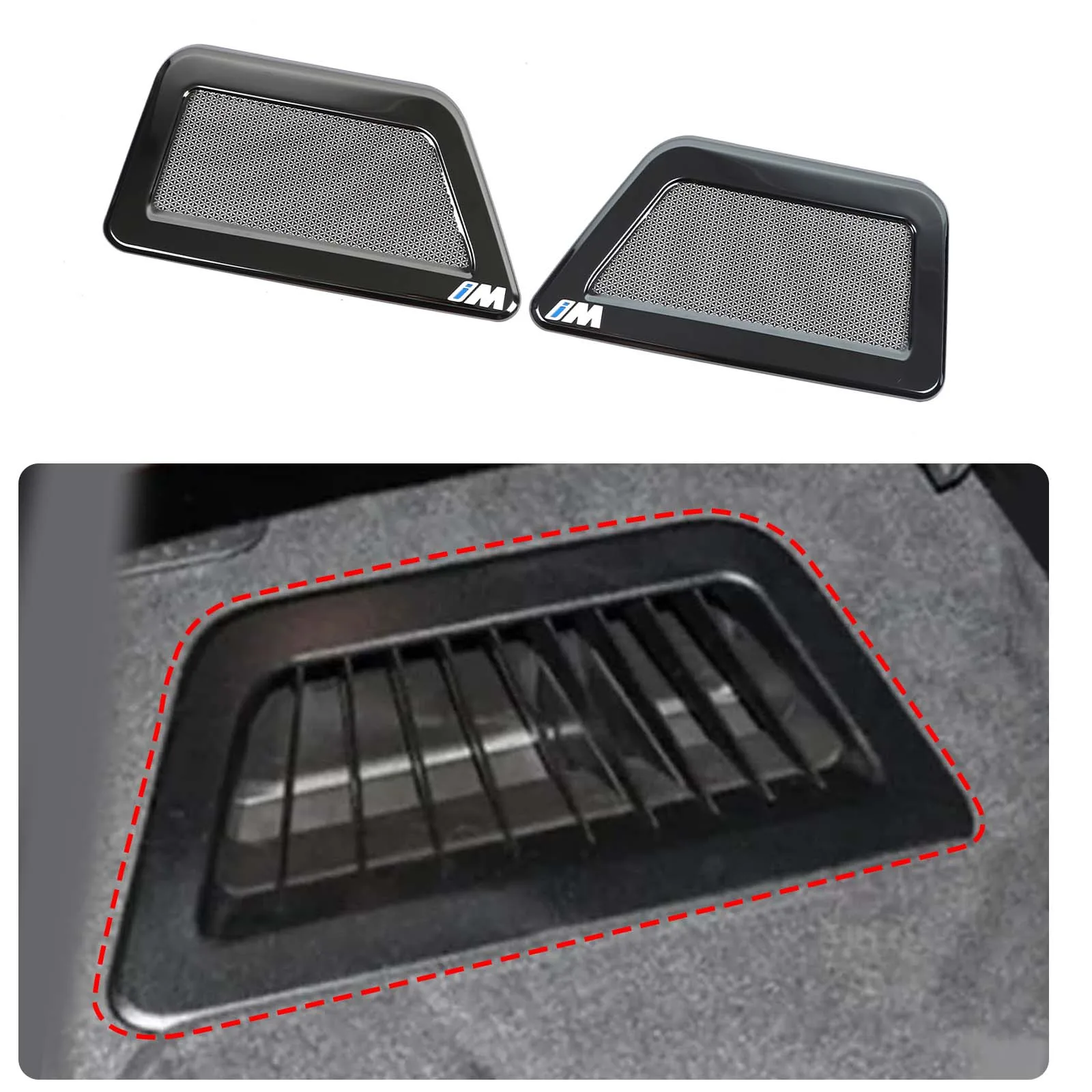 

For BMW ix 2022-2024 Car Seat Lower Air Outlet Dust Cover Stainless Steel Black Automotive Interior Modification Accessories