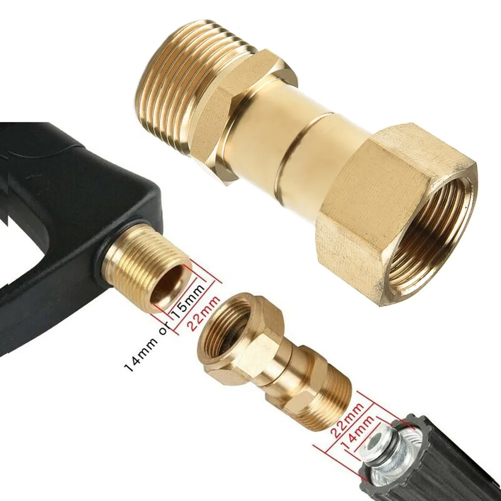 1PC M22 14mm Thread Pressure Washer Swivel Joint 360 Degree Rotation For Garden Pressure Washer Coupler Connector Hose Fitting