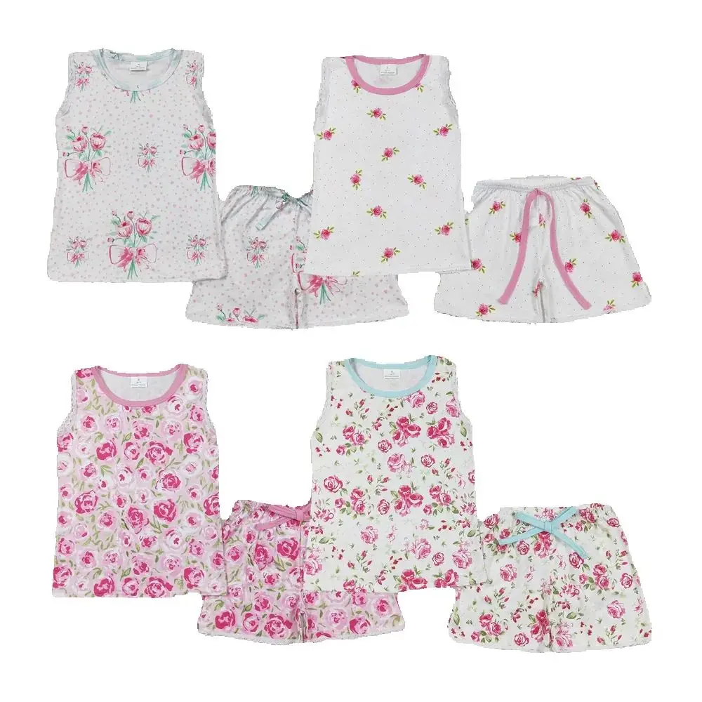 

Baby Girls Flowers Shirt Top Shorts Sibling Sister Pajamas Clothes Sets