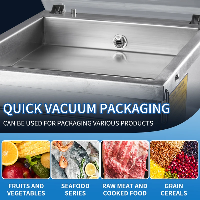 

Premium 6.5L Bar Single Room Unit Food Vacuum Sealer Semi-Automatic CE Approval Electric Driven for Pouch Film Foil Packaging