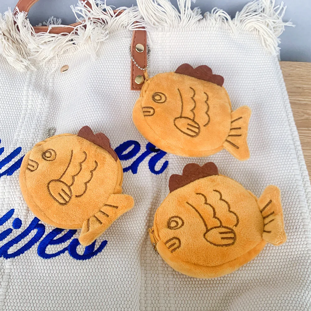 

1pc Cute Cartoon Plush Snapper Wallet Mini Storage Pendant Earphone Bag Fun Children Zero Wallet Coin Wallet Girl Birthday Gift