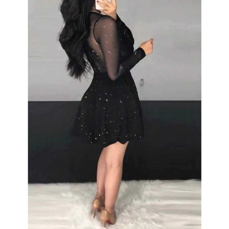 70267 Sle Long Sve Dr Lace Patchwork See tough Me Q Cross Border Casual Sportswear Seven Quarter Sve