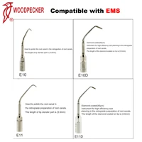 Puntas de escalador ultrasónico Dental Woodpecker E10/E11/E10D/E11D, puntas Endo compatibles con pieza de mano de escalador EMS