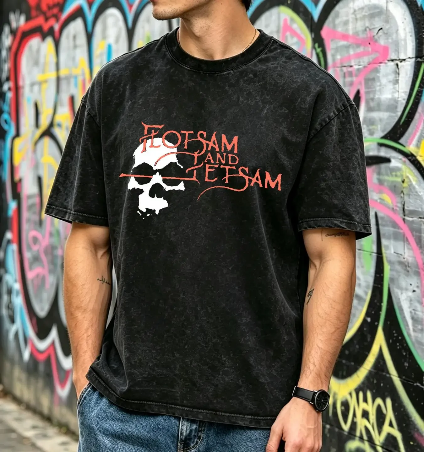 washed T Shirt Limited NWT Flotsam and Jetsam American Speed Metal Band S 4XL vintage Washed designer clothes Soft Stylish