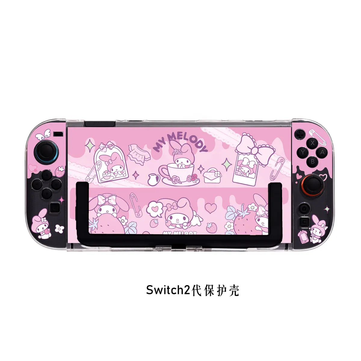 Kawaii My Melody Detachable Case Dock Friendly Joy-Con Controller Shell for Nintendo Switch 2 OLED NS Transparent Console Cover view 6