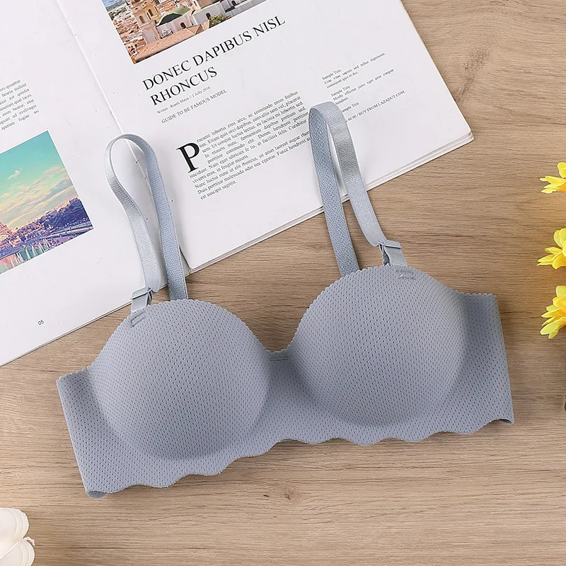 Sexy Bras Push Up Seamless Underwear Women Solid Candy Color Wireless Lingerie One-Piece Gather Convertible Straps Brassiere