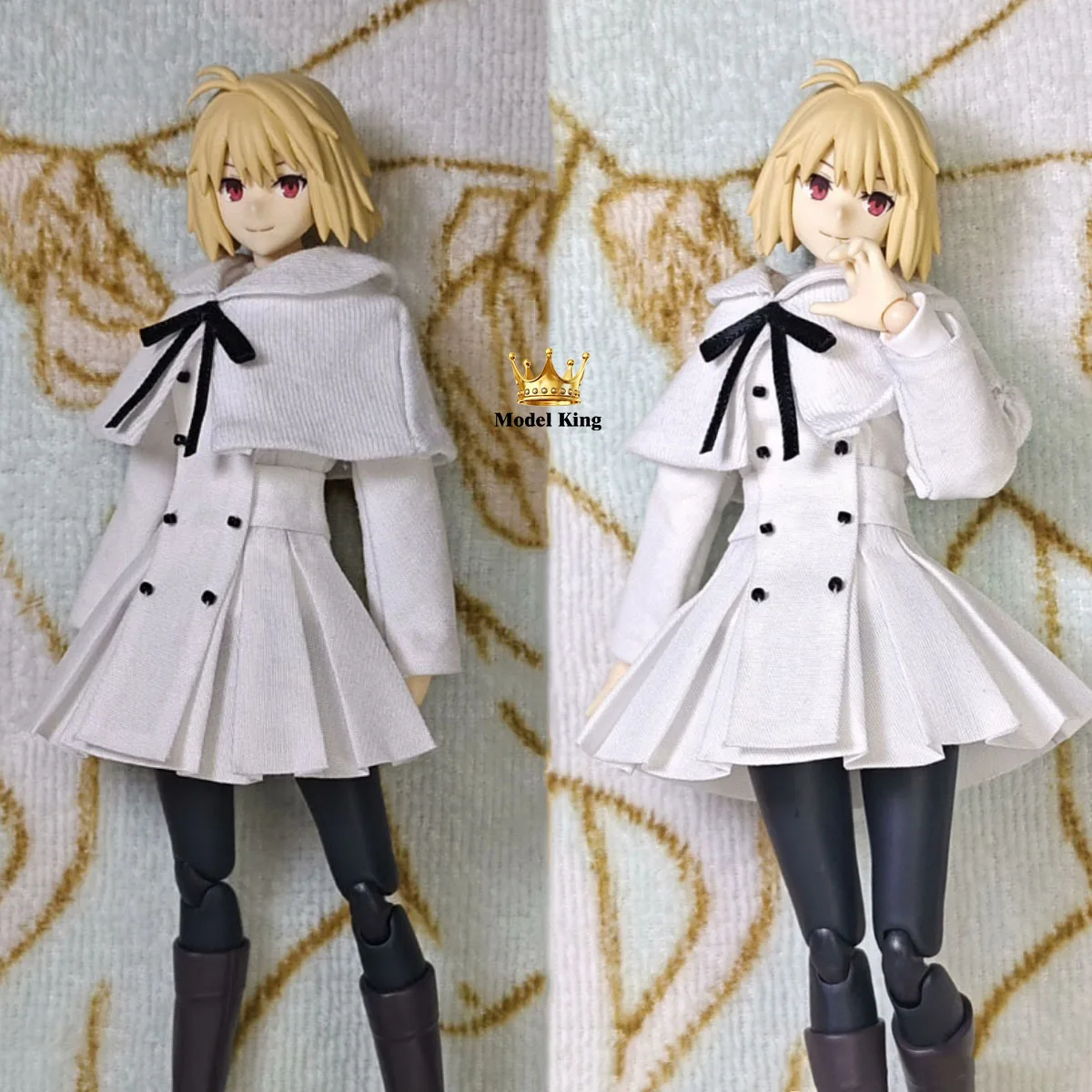 Handmade 1/12 Classic Styling White Shawl Versatile Dress Set  Fit Figma Arcueid Brunestud  Fag Action Figures Body Model