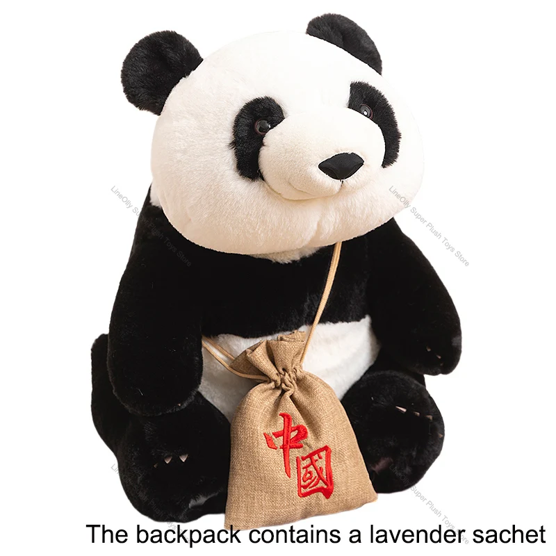 Panda gigante chinês brinquedo de pelúcia para crianças, desenhos animados bonitos recheados, brinquedo macio, vida real, boneca linda, presentes de aniversário, boneca simulada