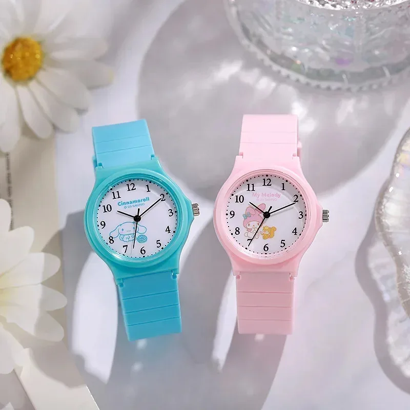 Sanrio Children Watch Kuromi My Melody Quartz Watch Cinnamoroll Pochacco Anime Children'S Student Silicone Watch Toys