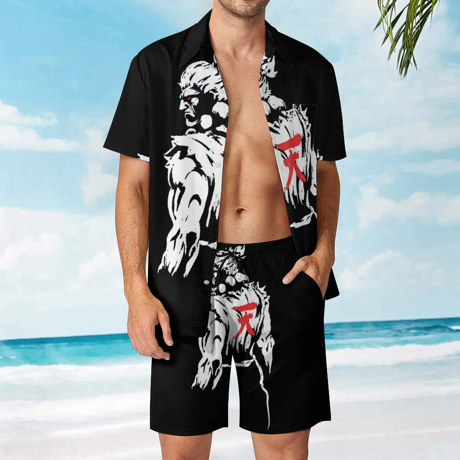 Gouki Classic for Sale  Swimming Men's Beach Suit Graphic 2 Pieces Pantdress Vintage