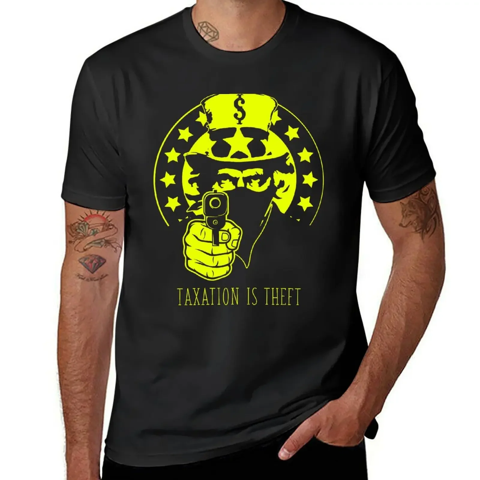 TAXATION IS THEFT T-Shirt Short sleeve tee sweat tops mens funny t shirts