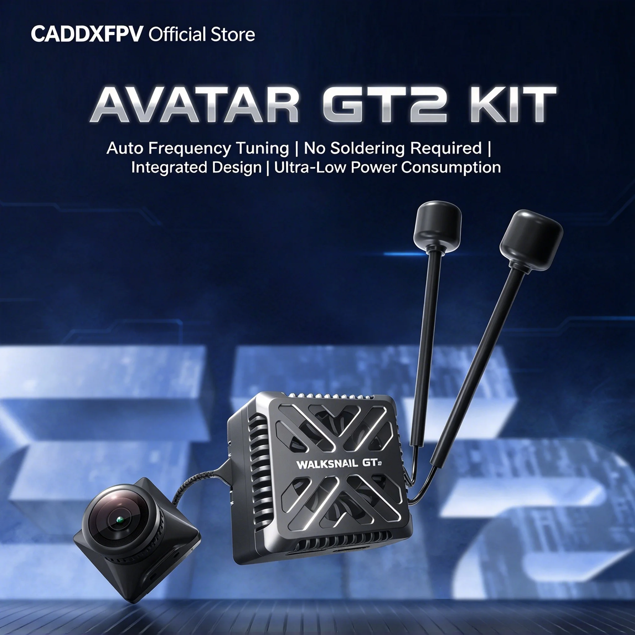 CADDXFPV Walksnail Avatar GT2 Digital HD VTX Kit, Smart Frequency Hopping Ultra Low Latency for FPV Drone Fixed-Wing Aircraft