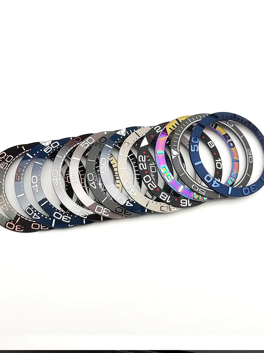 38mm Ceramic For 40mm SUB Watch Case Alloy Watch Bezel Insert Ring Slope NH35 NH34 GMT Diving Men Watch Part Accessories