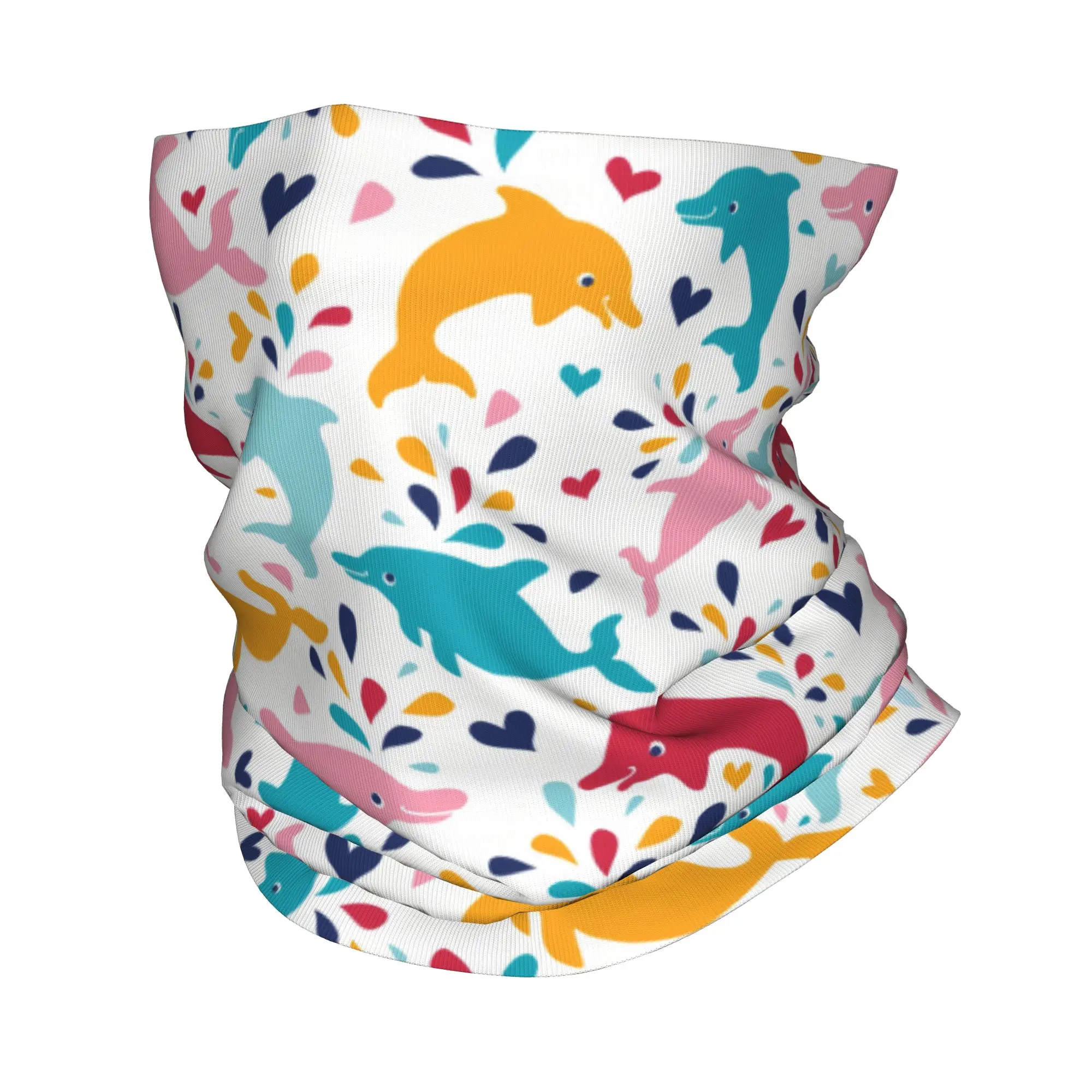 Funny Colourful Creative Dolphins Printed  Winter Headband Neck Warmer Women Men Ski Running Tube Scarf  Face Bandana Gaiter