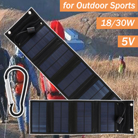 Folding Solar Panel 18/30W Multifunction Portable Charging Board Solar Cell Outdoor DIY Battery Power Charger Lighting Emergency