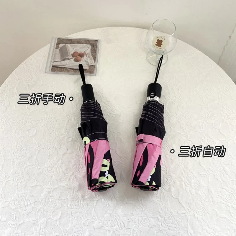 Fully Automatic Cat Cute Umbrella, Rain and Shine Dual-purpose Black Rubber Portable Sun Umbrella, Sun Protection, UV Protection