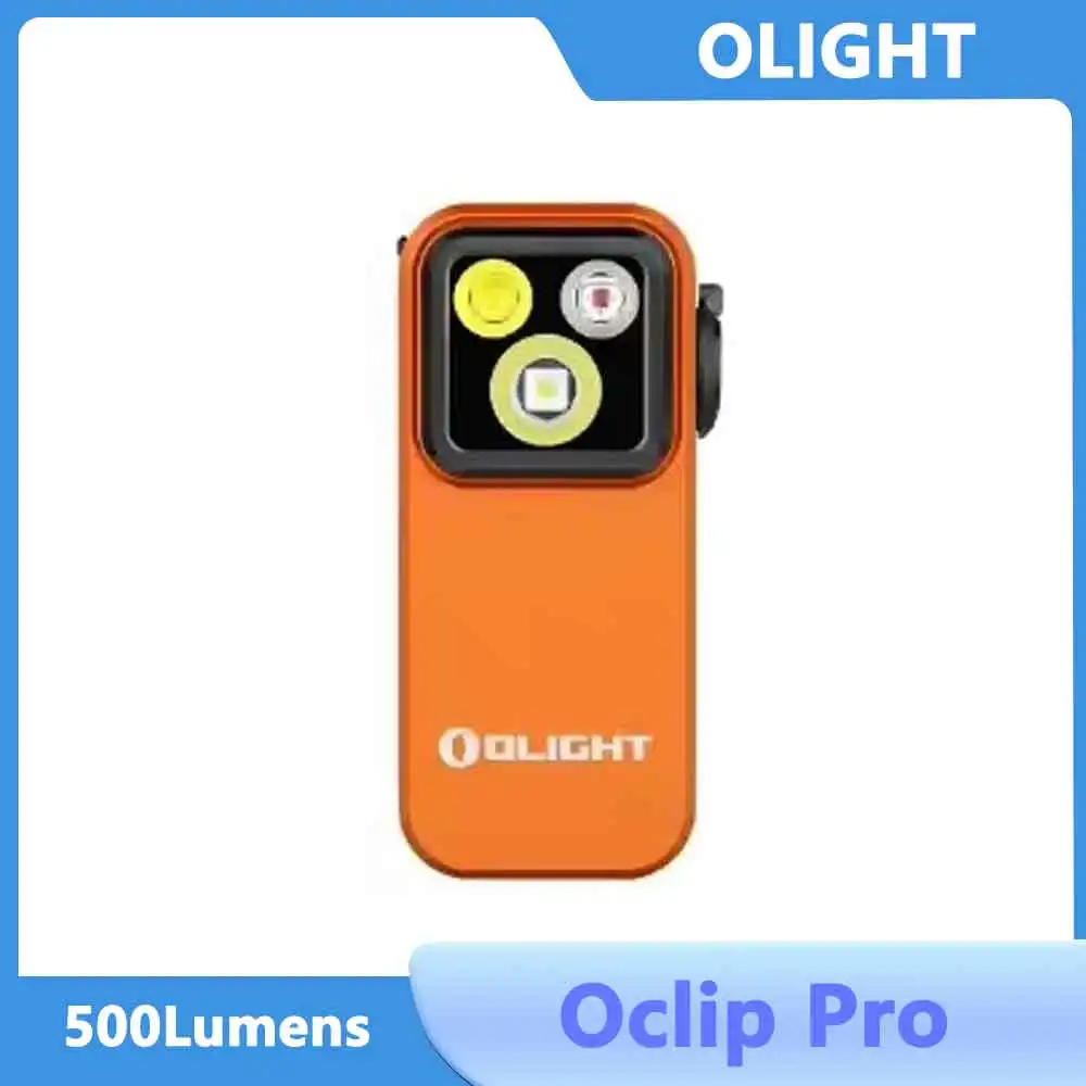 Olight Oclip Pro Clip 500 lumen on Flashlight with Floodlight Spotlight & Red Light IPX6