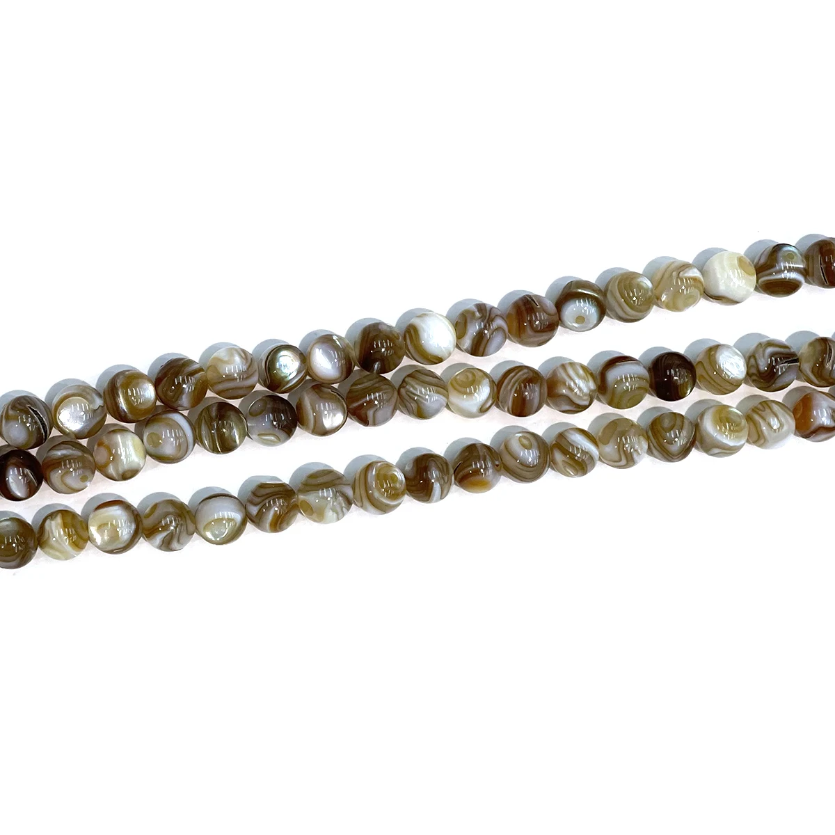 Natürliche Meeresmuschel-Perlen, Isolationsperlen 5-6mm für Schmuckherstellung, DIY-Halsketten, Armbänder, Ohrringe, Ketten-Zubehör – Detail 2