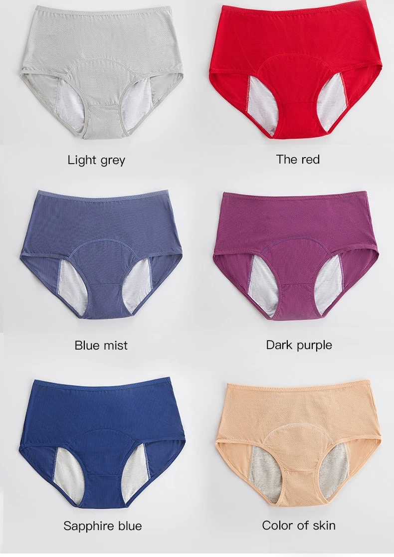 Auslaufsichere Menstruationsunterwäsche Übergröße L-8XL Periodenunterwäsche Physiologische Höschen Wasserdichte Slips Damenunterwäsche – Detail 16