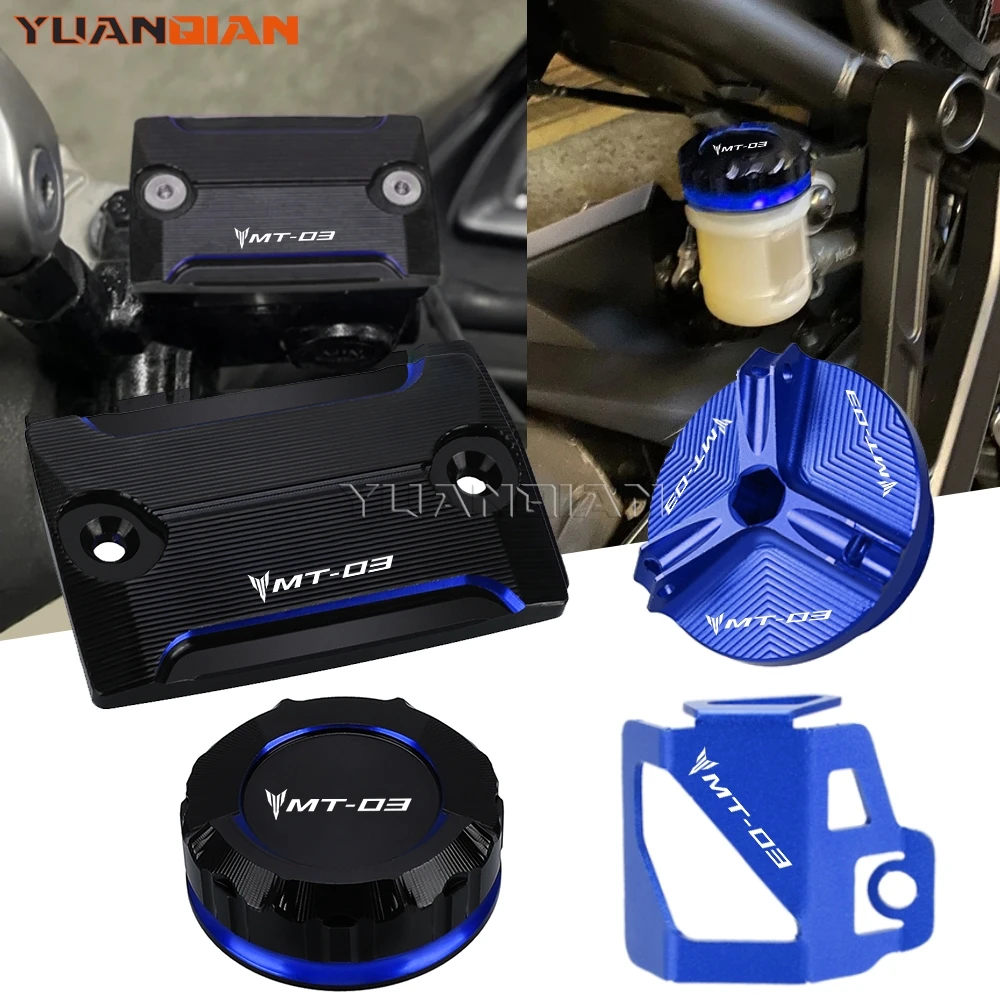 

For YAMAHA MT03 MT-03 2015-2024 2023 2022 2021 Motorcycle Front Rear brake Fluid Cylinder Master Reservoir Cover oil filler Cap