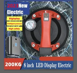 NEW 2400mAh Electric Vacuum Suction Cup for Glass Tile Strong 200kg Bearing Capacity 8 Inch Industrial Sucker with Air Pump